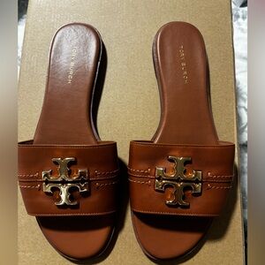 Tory Burch Tan Leather Slides